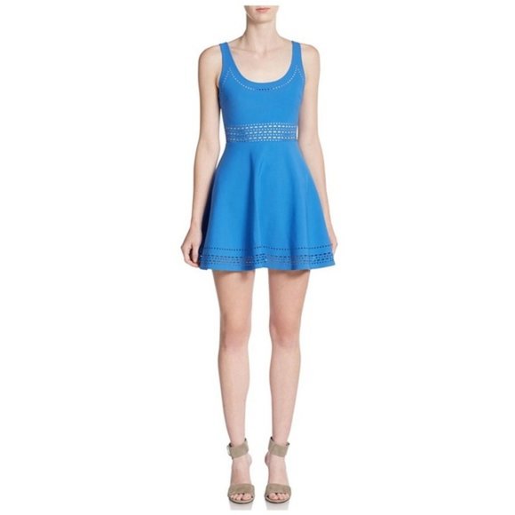 Elizabeth and James Blue Laser Cut Dress sz 2 - Picture 2 of 13